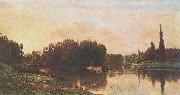 Charles-Francois Daubigny Der Zusammenflub der Seine und Oise oil painting